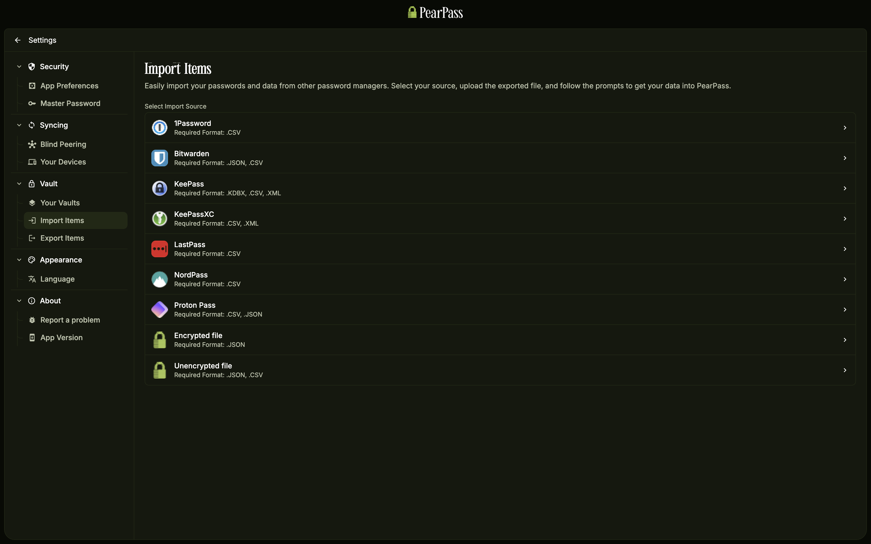 Choose password manager